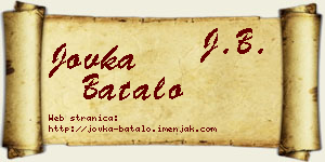 Jovka Batalo vizit kartica
